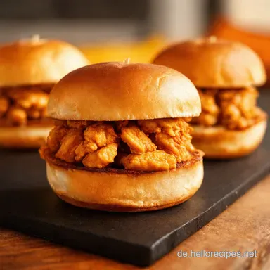 Bang Bang Chicken Sliders MiniBurger mit SuchtPotenzial Rezeptkarte