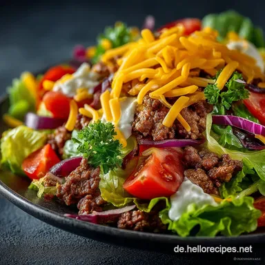 Big Mac Salat mit Hackfleisch Das Low Carb Cheeseburger Salat Rezept Rezeptkarte