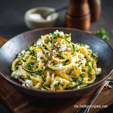 Cremige Zucchini Feta Pasta in 25 Min Das beste Rezept Rezeptkarte