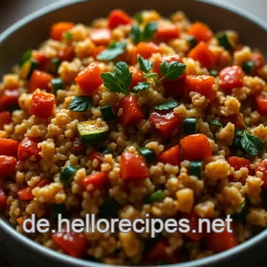 Bunte gefüllte Paprika vegetarisch: Ein einfaches Rezept mit Quinoa und Gemüse Rezeptkarte