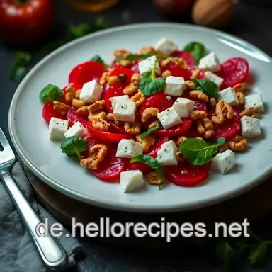 Bunter Rote Bete Salat mit Feta und Walnüssen – Einfach und Lecker! Rezeptkarte