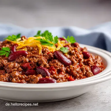 Richtiges Chili con Carne Rezept: 6 Portionen Rezeptkarte