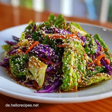 Chinakohl Salat mit Sesam Dressing Geheim f&uuml;r 4 Portionen Rezeptkarte