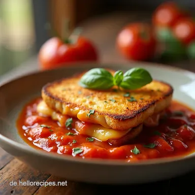 Samtige Tomatensuppe mit Karamelisierten Zwiebeln Der beste Grilled Cheese Deluxe Rezeptkarte