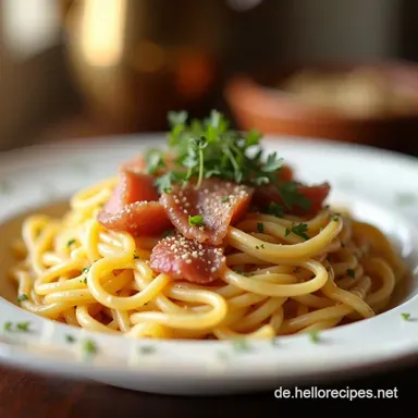 Cremige Speck Carbonara Einfach S&uuml;ndhaft Lecker Rezeptkarte