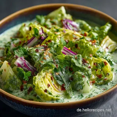 Green Goddess Salat Cremiges Dressing Rezept für den Sommer Rezeptkarte