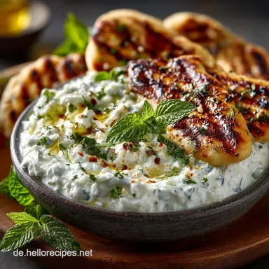 Original Tzatziki Rezept Samtig cremig und knoblauchfrisch zum Grillen Rezeptkarte