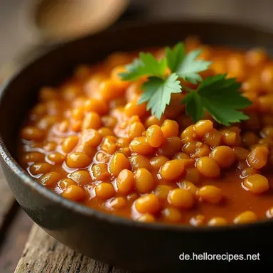 Einfaches Rotes Linsen Dal Masoor Dal Curry Perfektes WochenabendGericht Rezeptkarte