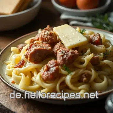 Deftiger Weißkohl-Hackfleisch-Auflauf mit geschmolzenem Käse Rezeptkarte