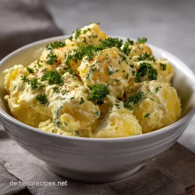 Schw&auml;bischer Kartoffelsalat: Leicht, w&uuml;rzig Original Rezept Rezeptkarte