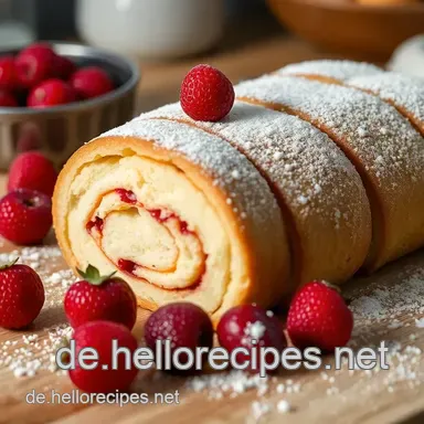 Omas Erdbeer Biskuitrolle Rezept!🍓So luftig & lecker! Rezeptkarte