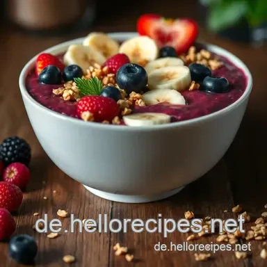 Erfrischende Acai Bowl: Gesund und Lecker Selbstgemacht Rezeptkarte