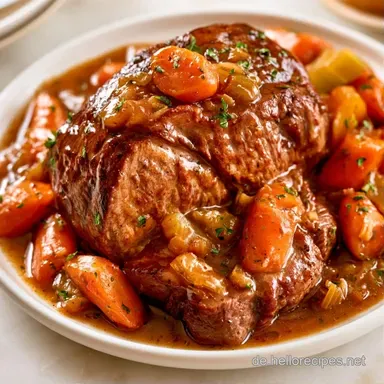 Falsches Filet Sonntagsbraten zart Rezeptkarte