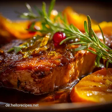 Mein Geheimnis Saftige Putenbrust mit PreiselbeerOrangenGlasur FesttagsHit Rezeptkarte