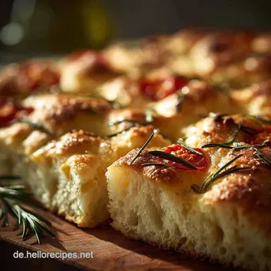Focaccia Rezept: Knuspriges italienisches Brot mit Rosmarin Rezeptkarte