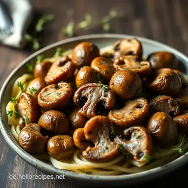 Shiitake Pilze zubereiten: Einfach, mit Knoblauch & Thymian! Rezeptkarte