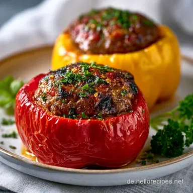 Gef&uuml;llte Paprika Im Airfryer: Hackfleisch Rezeptkarte