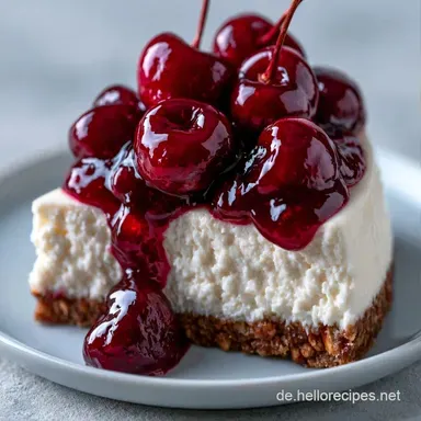 Kirsch K&auml;sekuchen mit Mandelboden Rezeptkarte