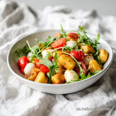 Gnocchi Tomaten Salat mit Mozzarella Rezeptkarte