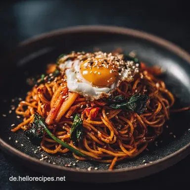 Cremige Gochujang Pasta 25 Min Koreanische W&uuml;rze f&uuml;r die Feierabendk&uuml;che Rezeptkarte