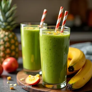 Mein blitzschneller Green Pineapple Spinach Smoothie Vitale Power in nur 7 Minuten Rezeptkarte