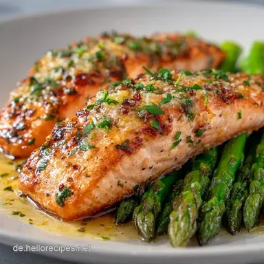 Gr&uuml;ner Spargel mit Lachs f&uuml;r 4 Personen Rezeptkarte