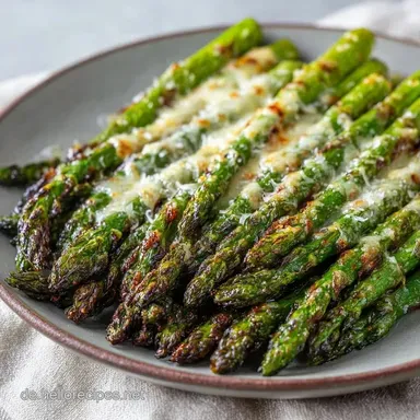 Gr&uuml;ner Spargel mit Parmesan im Airfryer Rezeptkarte