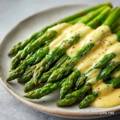 Gr&uuml;ner Spargel mit Hollandaise in 32 Min Rezeptkarte