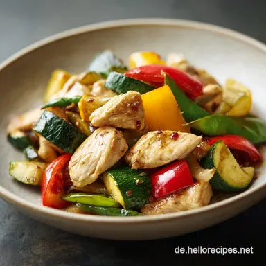 Mittagessen Idee mit H&auml;hnchen und Gem&uuml;se in 25 Min Rezeptkarte