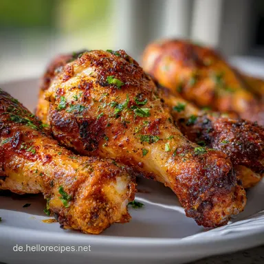 H&auml;hnchenschenkel Hei&szlig;luftfritteuse f&uuml;r 2 Rezeptkarte