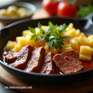 HackfleischS&uuml;&szlig;kartoffelPfanne Herzhaft Schnell Rezeptkarte