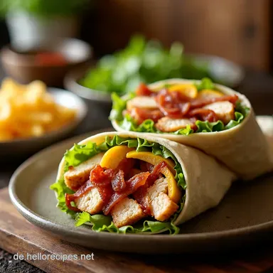 Chicken Bacon Ranch Wrap Der deftige Genuss f&uuml;r Zwischendurch Rezeptkarte