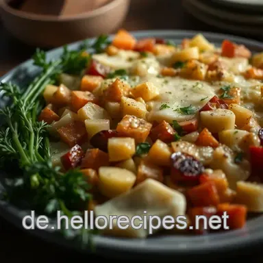 Herzhafter Auflauf: Kartoffelauflauf mit Käse und Gemüse für die ganze Familie Rezeptkarte