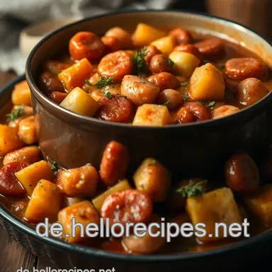 Herzhafter Kartoffeleintopf mit Würstchen – Ein Familienrezept für kalte Tage Rezeptkarte
