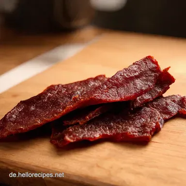 Beef Jerky selber machen D&ouml;rrautomat Mein bestes Rezept Rezeptkarte