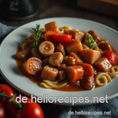 Herzhaftes Wurstgulasch: Mein Lieblingsrezept für jede Gelegenheit Rezeptkarte