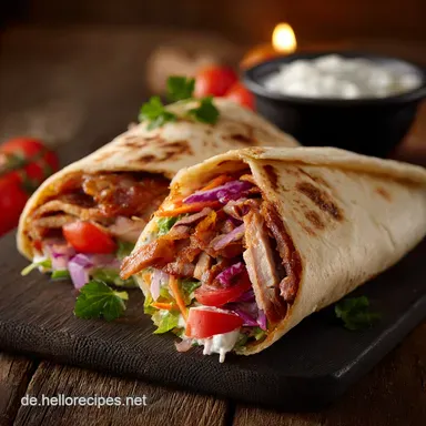 Fitte FeierabendRolle High Protein D&ouml;ner Wrap Schnell TurboLecker Rezeptkarte
