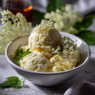 Holunderbltensorbet Erfrischendes Sommerdessert: Samtig Leicht Rezeptkarte