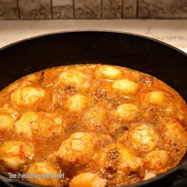 HonigKnoblauch H&auml;hnchen aus einer Pfanne Omas Geheimrezept Rezeptkarte