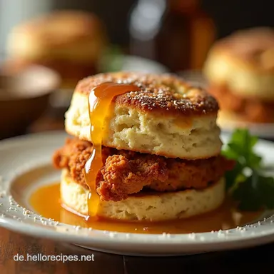 Hot Honey Chicken Biscuits SüdstaatenFlair in deiner Küche Rezeptkarte