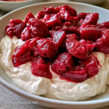 Joghurtcreme mit Zwetschgensauce f&uuml;r 4 Rezeptkarte