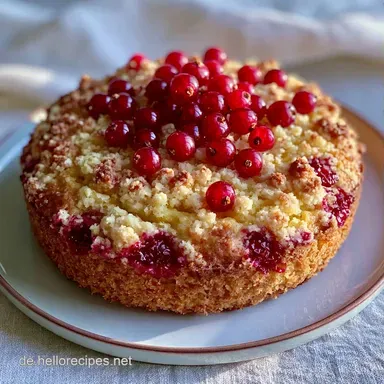 Johannisbeerkuchen mit Streuseln f&uuml;r 15 Rezeptkarte