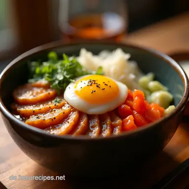 Kaiserliches Bibimbap Die beste Koreanische Reisschüssel Rezeptkarte