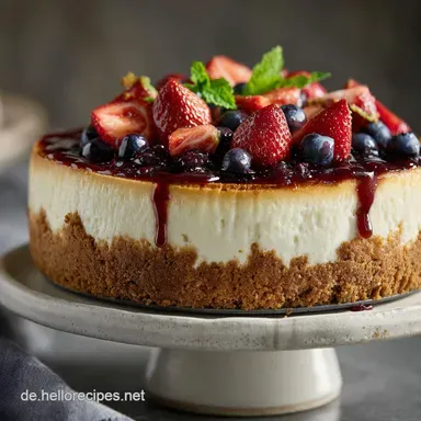 K&auml;sekuchen mit Keksboden: Cremige F&uuml;llung mit Keksboden Rezeptkarte