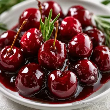 Kirsch Rosmarin So&szlig;e f&uuml;r 4 Personen Rezeptkarte