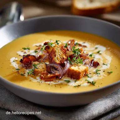 Franz&ouml;sische Zwiebelsuppe Das klassische Rezept f&uuml;r tiefe Aromen Rezeptkarte