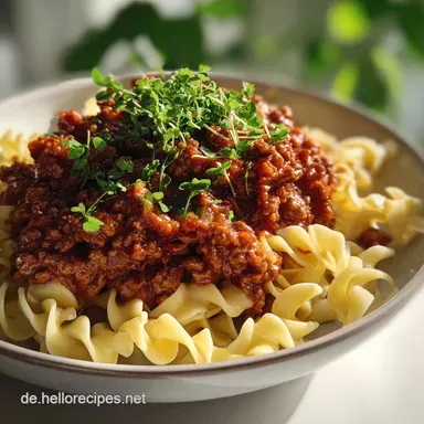 Nudeln mit Hackfleischsauce: Das einfache Schmor-Rezept Rezeptkarte
