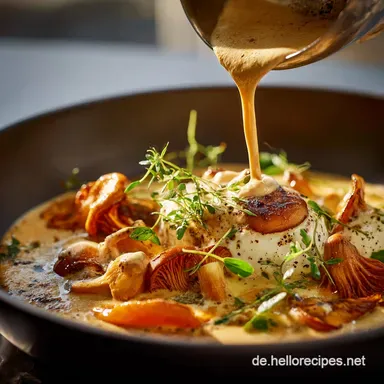 Pfifferlingrahmso&szlig;e: Das cremige Original Einfach und schnell Rezeptkarte