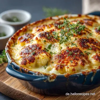 Cremiges Blumenkohl Gratin Der Klassiker mit klumpenfreier B&eacute;chamel Rezeptkarte