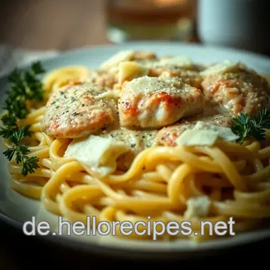 Klassisches Hähnchen Alfredo: Ein Italiens Traum für Genießer Rezeptkarte